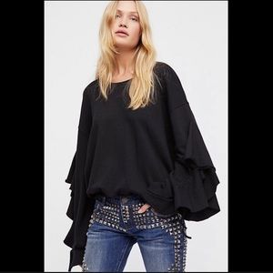 Free People Summa Summa Sweatshirt Black Medium